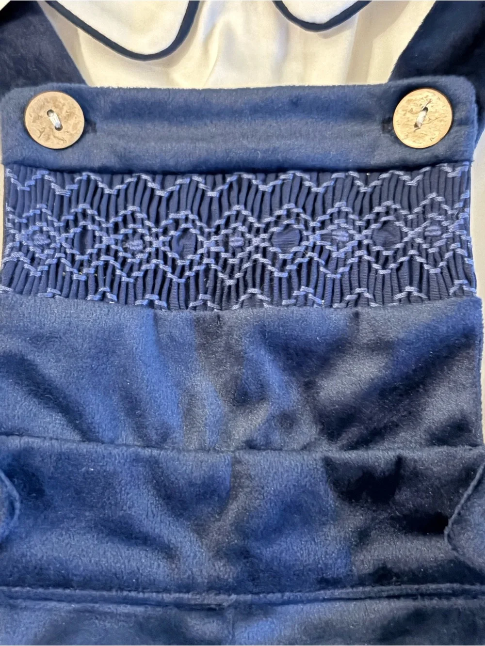 NWT Dondolo Baby Boys Christopher Blue Velvet Overall Set 6 Months 2 Pce Romper